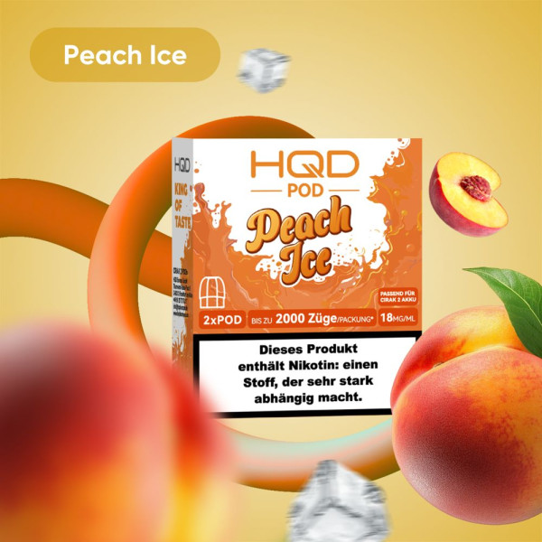 HQD Cirak 2 - Peach Ice - 2 x 2 ml Prefilled Pods (18 mg/ml Nikotingehalt)