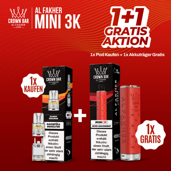 Al Fakher Mini 3K 1x Pod + 1x Akkuträger Gratis Aktion
