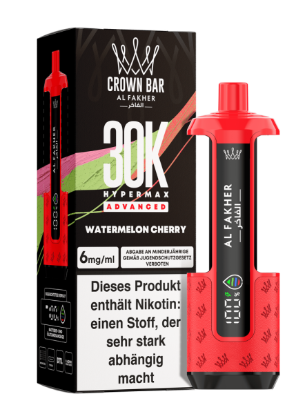 Al Fakher Hypermax Advanced 30K - Watermelon Cherry - 6mg Nikotingehalt