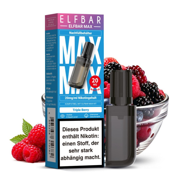 ELFBAR MAX Pod Triple Berry 20mg Nikotingehalt
