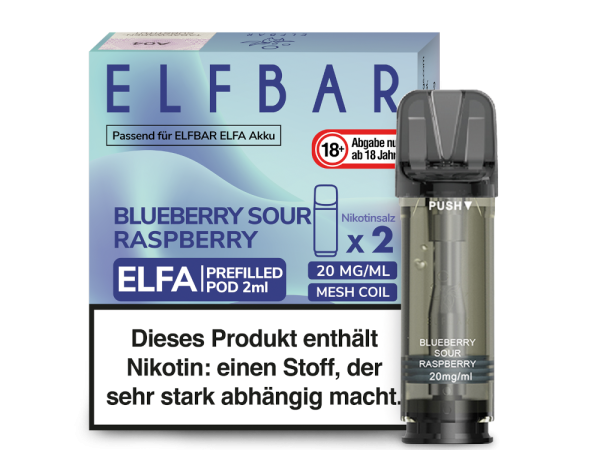 ELFBAR ELFA Blueberry Sour Raspberry 20mg Nikotin 2er Pack