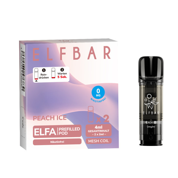 ELFBAR ELFA Peach Ice / Juicy Peach 0mg Nikotin 2er Pack