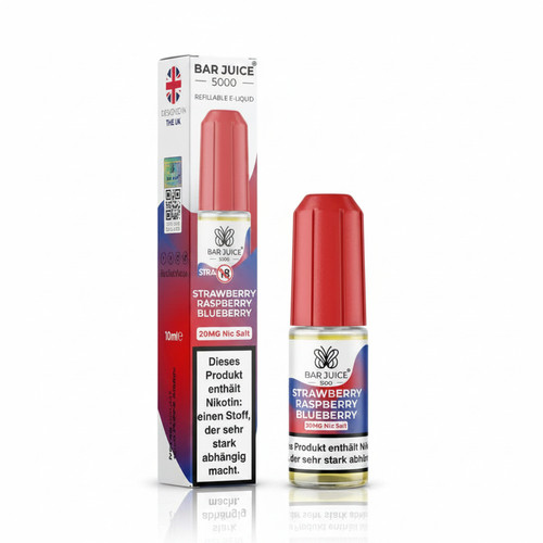 Bar Juice 5000 Nikotinsalz Liquid 10 ml Strawberry Raspberry Blueberry