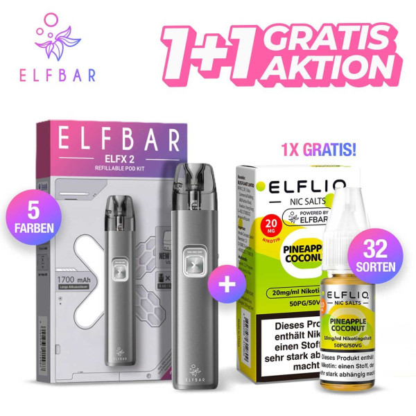 ELFX 2 + Elfbar Elfliq Liquid Gratis Aktion