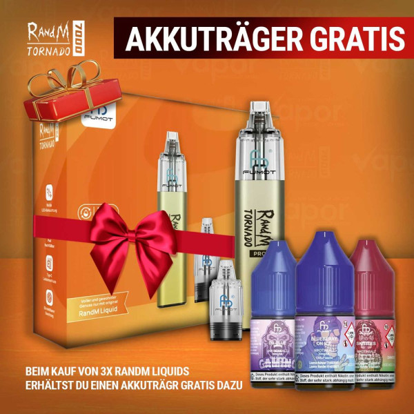 3x RandM Liquid + RandM Tornado Pro Yellow Gratis