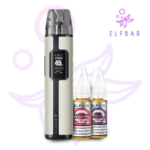ELFX Pro White + ELFLIQ Pink Grapefruit & Strawberry Ice Cream 20 mg gratis