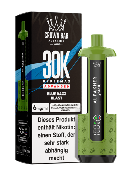Al Fakher Hypermax Advanced 30K - Blue Razz Blast - 6mg Nikotingehalt