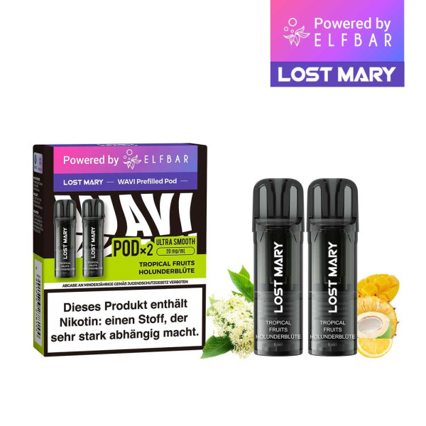 ELFBAR LOST MARY WAVI Tropical Fruits Holunderblüte 20mg Nikotin 2er Pack