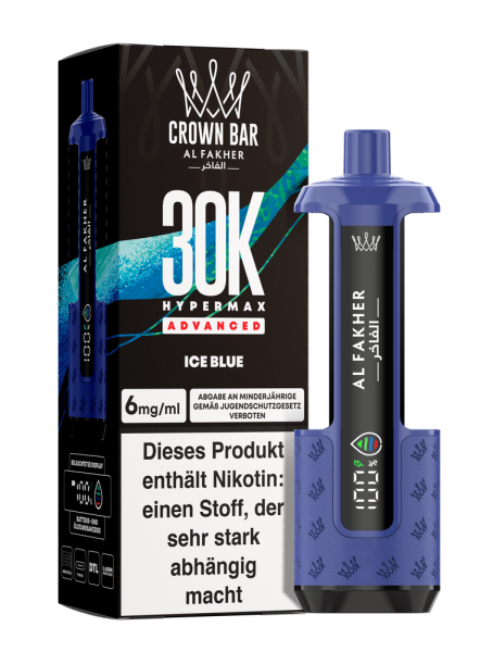 Al Fakher Hypermax Advanced 30K - Ice Blue - 6mg Nikotingehalt