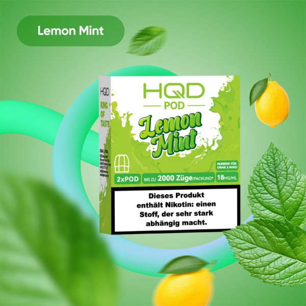 HQD Cirak 2 - Lemon Mint - 2 x 2 ml Prefilled Pods (18 mg/ml Nikotingehalt)