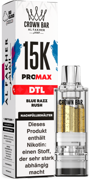 Al Fakher 15K PRO MAX (V2) Pod - Blue Razz Rushe - 6mg/ml Nikotingehalt - DTL