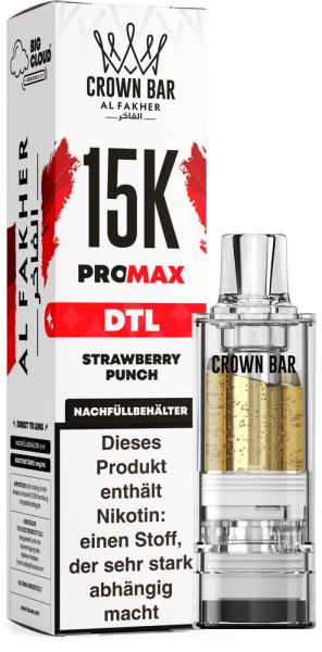 Al Fakher 15K PRO MAX (V2) Pod - Strawberry Punch - 6mg/ml Nikotingehalt - DTL