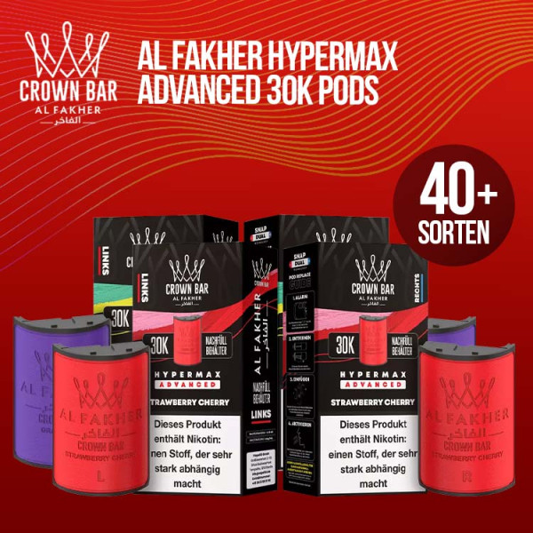 Al Fakher Hypermax Advanced 30K Pods - Alle Sorten