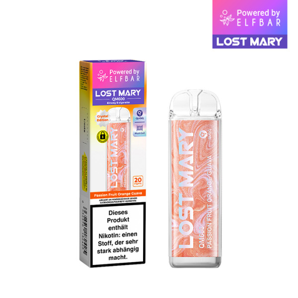 ELFBAR Lost Mary QM600 - Passion Fruit Orange Guava 20mg Nikotin