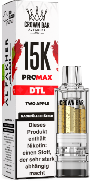 Al Fakher 15K PRO MAX (V2) Pod - Two Apple - 6mg/ml Nikotingehalt - DTL