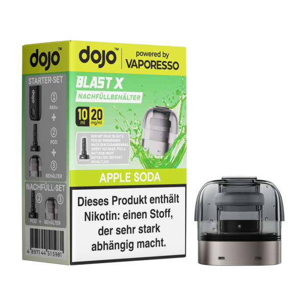Dojo Blast X Pod 10ml - Apple Soda - 20mg/ml Nikotingehalt