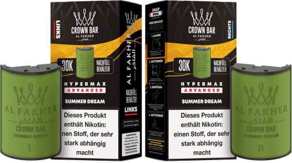 Al Fakher Hypermax Advanced 30K Pods - Summer Dream - 6mg Nikotingehalt