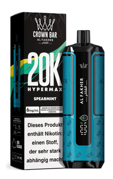 Al Fakher Hypermax 20000 - Spearmint - 6mg Nikotingehalt