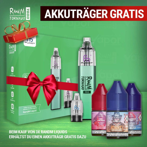 3x RandM Liquid + RandM Tornado Pro Green Gratis