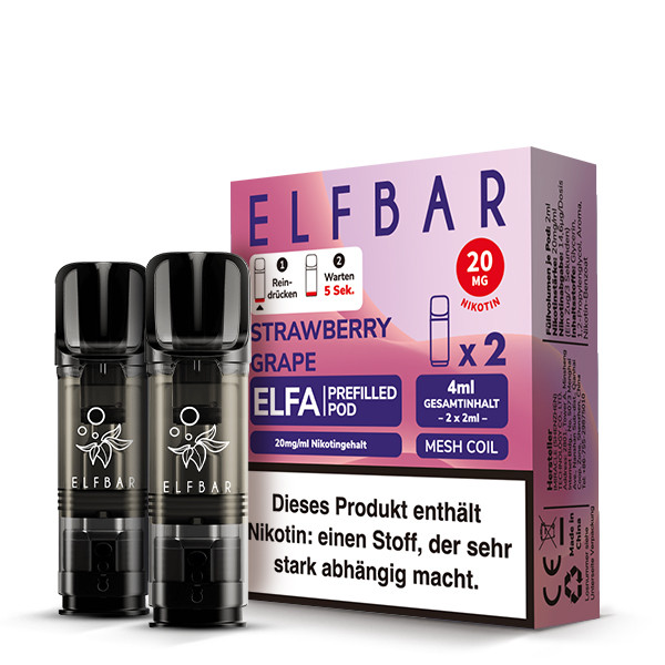 ELFBAR ELFA Strawberry Grape 20mg Nikotin 2er Pack