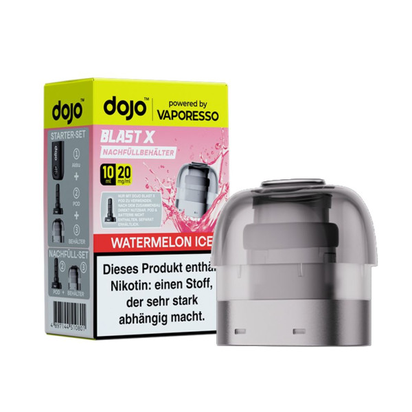 Dojo Blast X Pod 10ml - Watermelon Ice - 20mg/ml Nikotingehalt