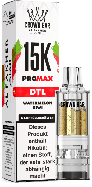 Al Fakher 15K PRO MAX (V2) Pod - Watermelon Kiwi - 6mg/ml Nikotingehalt - DTL