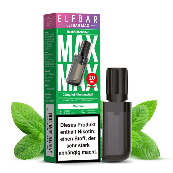 ELFBAR MAX Pod Menthol 20mg Nikotingehalt