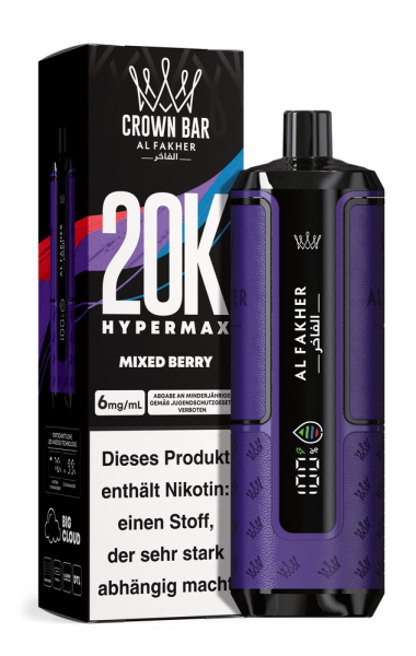 Al Fakher Hypermax 20000 - Mixed Berry - 6mg Nikotingehalt