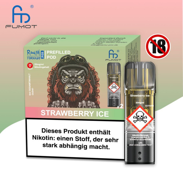 RandM Tornado Strawberry Ice 20mg Nikotin 2er Pack