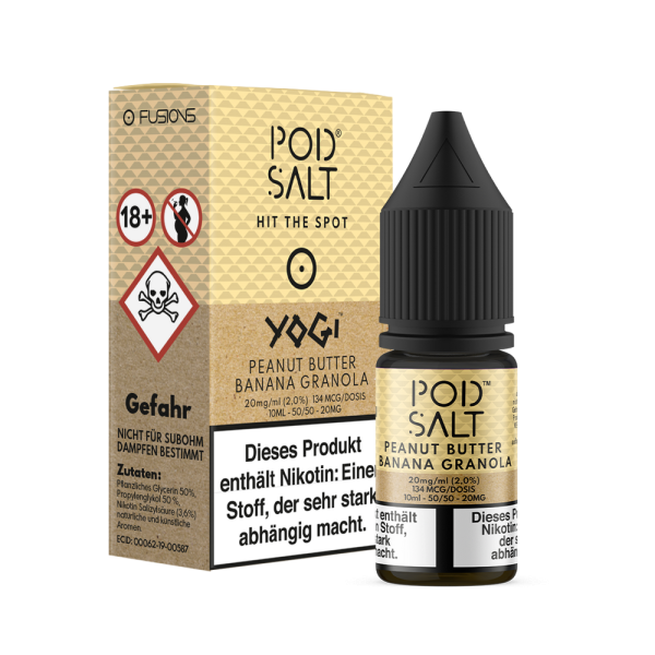 Pod Salt Fusion - Peanut Butter Banana Granola Bar - Nikotinsalz Liquid