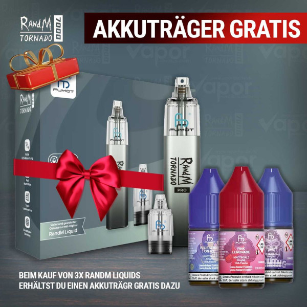 3x RandM Liquid + RandM Tornado Pro Black Gratis