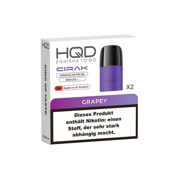 HQD Cirak - Grapey - 2 x 2 ml Prefilled Pods (18 mg/ml Nikotingehalt)