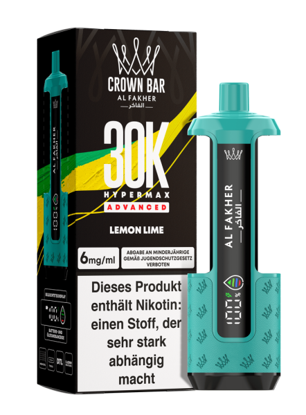 Al Fakher Hypermax Advanced 30K - Lemon Lime - 6mg Nikotingehalt