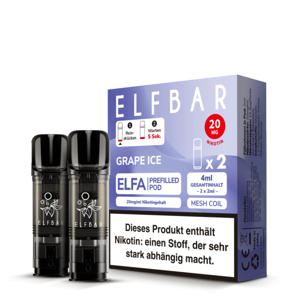ELFBAR ELFA Grape Ice 20mg Nikotin 2er Pack