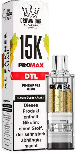 Al Fakher 15K PRO MAX (V2) Pod - Pineapple Kiw - 6mg/ml Nikotingehalt - DTL