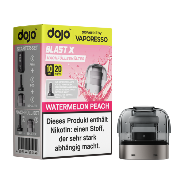 Dojo Blast X Pod 10ml - Watermelon Peach - 20mg/ml Nikotingehalt