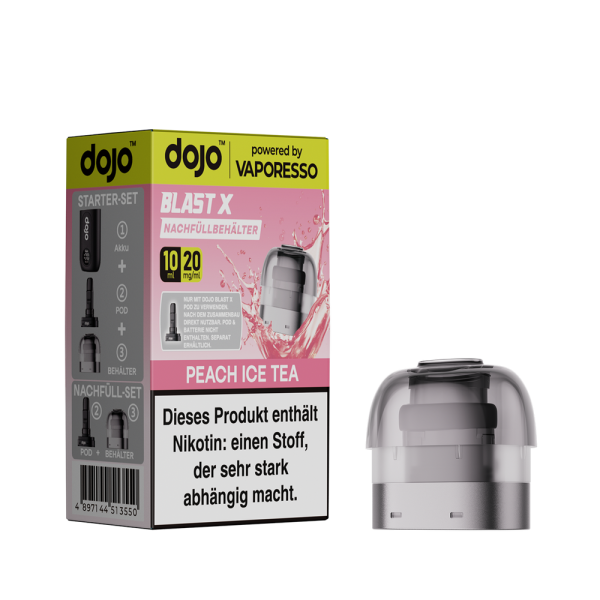 Dojo Blast X Pod 10ml - Peach Ice Tea - 20mg/ml Nikotingehalt