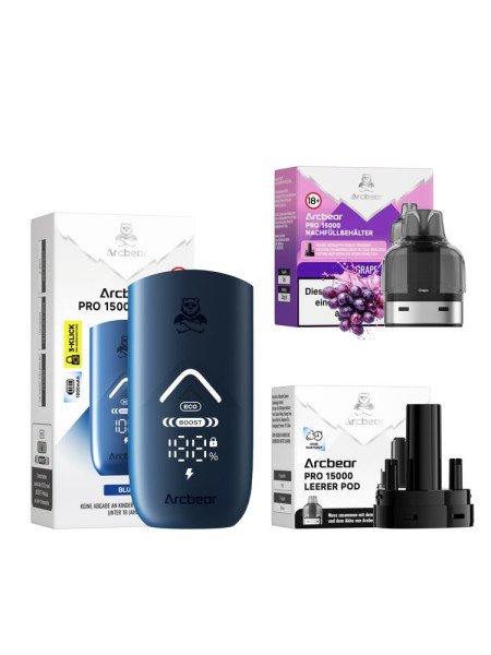 Arcbear Pro 15000 Starter Set - Farbe: Blue + Pod Grape