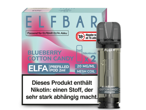 ELFBAR ELFA Blueberry Cotton Candy 20mg Nikotin 2er Pack