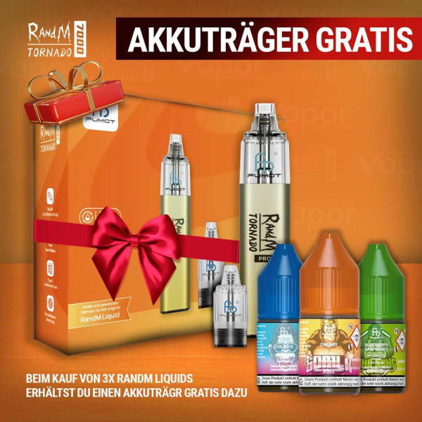 3x RandM Liquid + RandM Tornado Pro Yellow Gratis