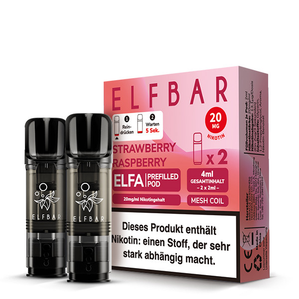 ELFBAR ELFA Strawberry Raspberry 20mg Nikotin 2er Pack