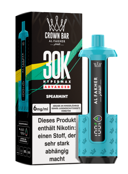 Al Fakher Hypermax Advanced 30K - Spearmint - 6mg Nikotingehalt