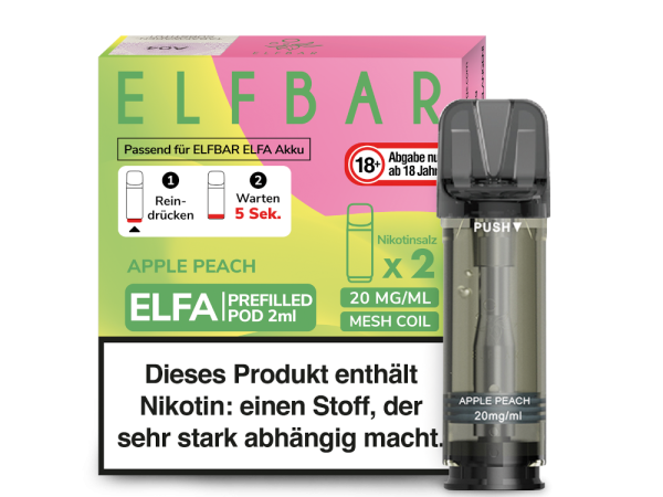 ELFBAR ELFA Apple Peach 20mg Nikotin 2er Pack