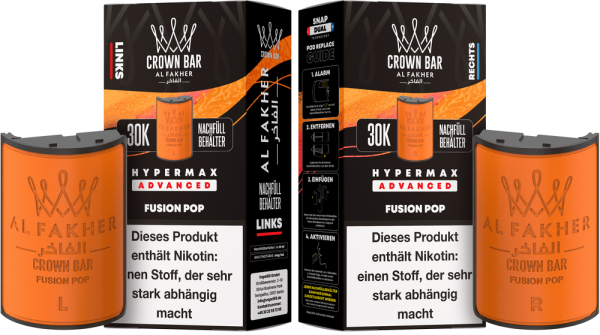 Al Fakher Hypermax Advanced 30K Pods - Fusion Pop - 6mg Nikotingehalt