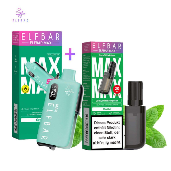 ELFBAR MAX Green Kit + Pod Menthol