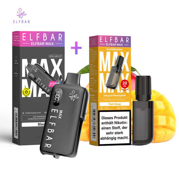 ELFBAR MAX Black Kit + Pod Tripple Mango