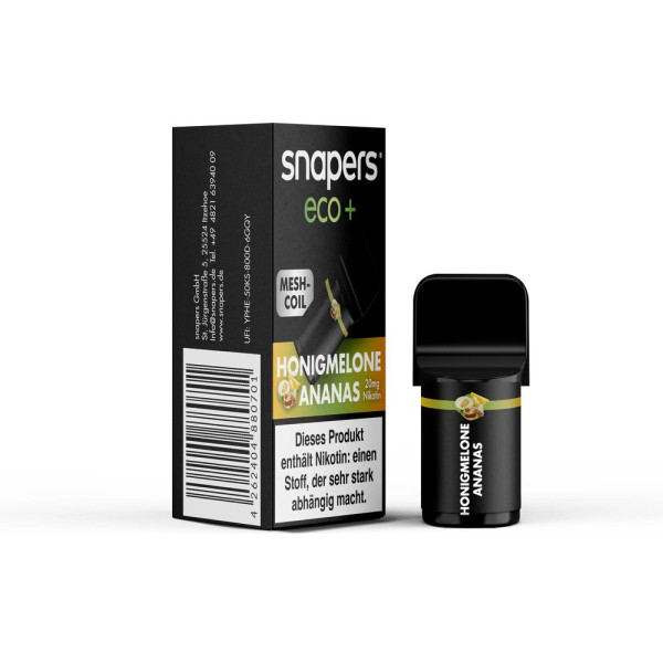 snapers eco+ - Prefilled Pod - 20mg Nikotin - Honigmelone Ananas