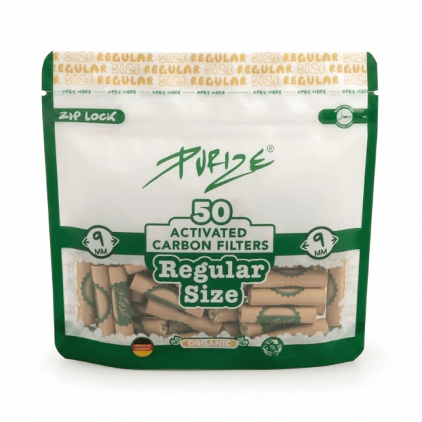 Purize Aktivkohlefilter Regular - Size 9 mm - Organic - 50 Stück