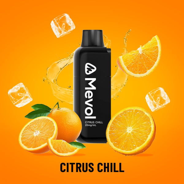 Mevol S7000 Citrus Chill 2ml Pod + 10ml E-Liquid Tank