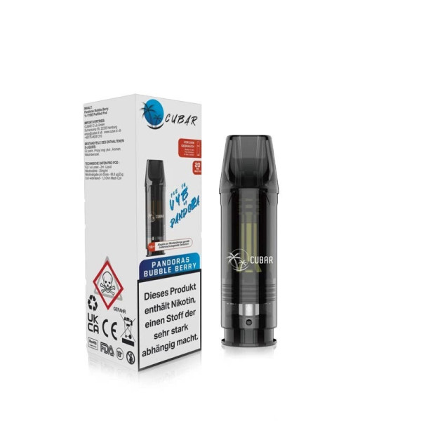 Cubar Prefilled Pods - Bubble Berry - 2%